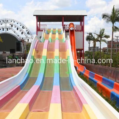 Colorful Competitive Water Slide Fiberglass Aqua Park for More Players