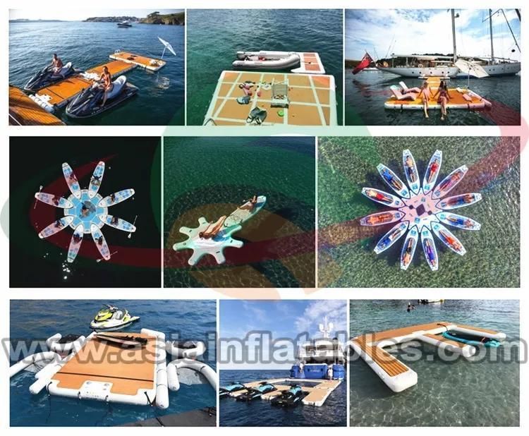 Custom Inflatable Jetski Dock Inflatable Water Floating Island Pontoon Platform for Yacht