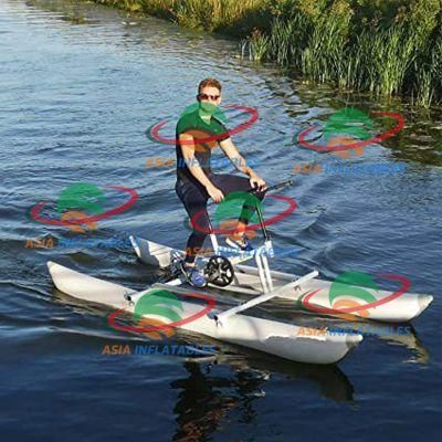 Custom Color Logo Inflatable Water Buoy PVC Pontoon Boat Floating Water Bicycle Aqua Bike