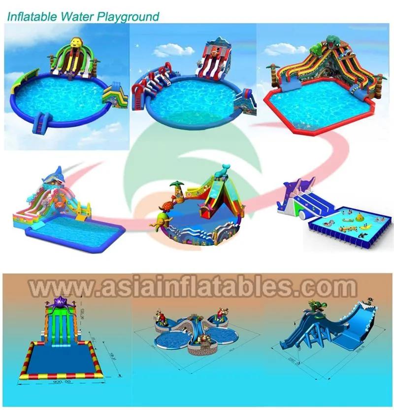 Aqua Park Equipment Project Inflatable Water Playground with Pool and Slide