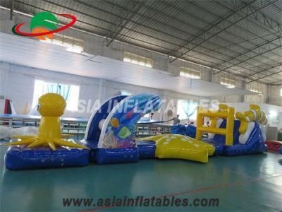 Wet Side Swimming Pool Game Inflatable Water Obstacle Course