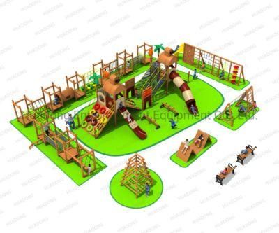 Multiple Children Kids Outdoor/Indoor Playground with Certificate Wooden Series Redrose Wood Park