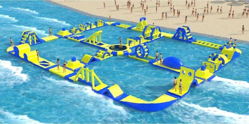 35m X 40m Giant Water Park Inflatable Water Obstacle Course, Inflatable Pool Obstacle, Resort Entertainment Park