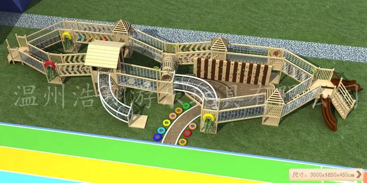 Preschool Outdoor Adventure Wooden Playground for Kids