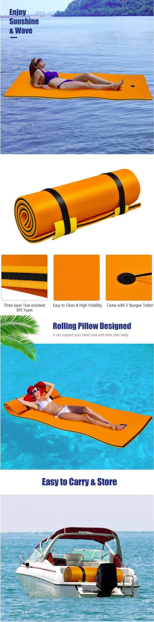 Swimming Pool Lounger Floating Pool Float Water Blanket Water Floating Bed Pool Floating Mattress Water Floating Bed Smooth Soft Comfortable Mat for Sunbathing