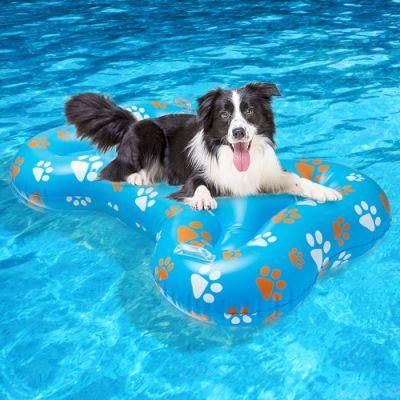 Summer PVC Pet Water Play Toys Inflatable Bone Shape Pet Dog Pool Float