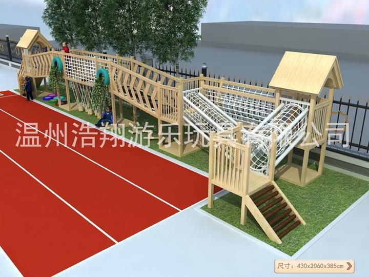 Kindergarten Outdoor Adventure Wooden Playground for Children
