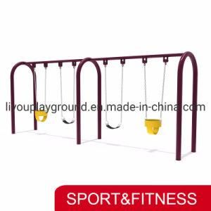 TUV Certificate New Children Metal Frame Outdoor Playground Equipment Two Seat Swing