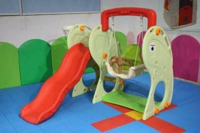 Kindergarten Plastic Slide Swing Set for Indoor Playground