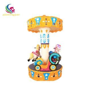 Kiddie Rides Portable Small Fairground Merry Go Round 3 Seats Mini Indoor Carousel for Sale