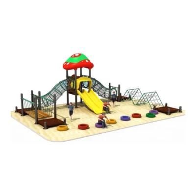Outdoor Playground Kids Play Set Climbing Rope Net Bridge Plastic Slide