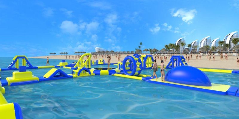 35m X 40m Giant Water Park Inflatable Water Obstacle Course, Inflatable Pool Obstacle, Resort Entertainment Park