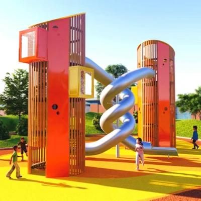 Scenic Children&prime;s Outdoor Playground Equipment Community Large Slide Climbing Frame