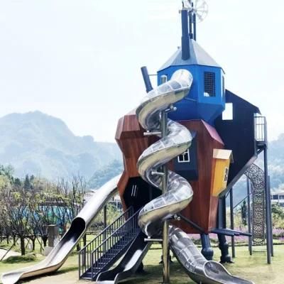 Children&prime;s Outdoor Playground Stainless Steel Slide Amusement Park Equipment