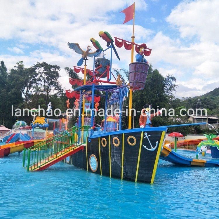 Interactive Family Fiberglass Water House Playground with Slide