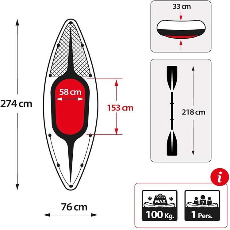 Water Floating Kayak Inflatable Boat for Summer Amusement