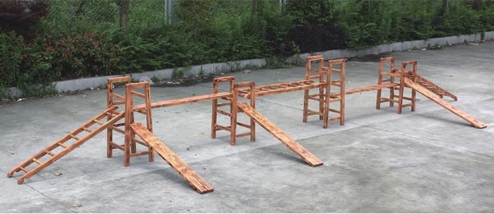 Customized Kindergarten Outdoor Wooden Backyard Playsets Climbing Frame for Kids