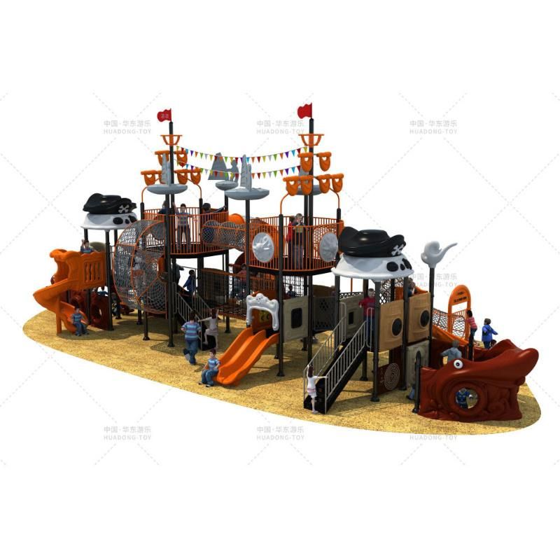 Attractive Pirate Ship Slide Large Outdoor Playground Equipment for Park Entertainment Outdoor Slide