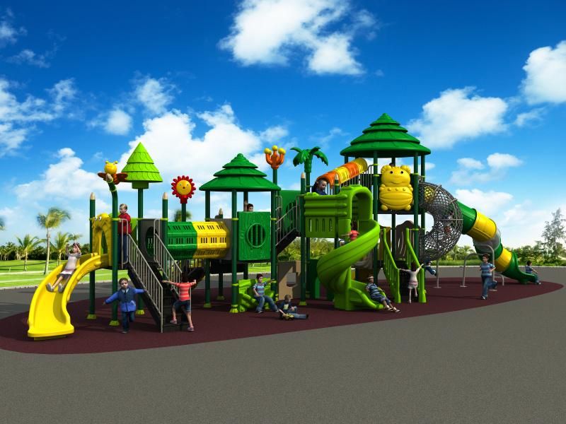Wood Series Outdoor Playground Plastic Slide Equipment