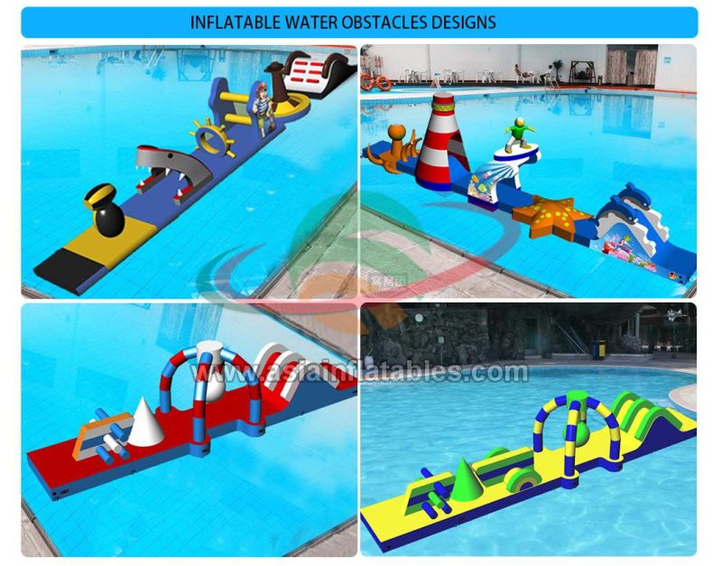 Wet Side Swimming Pool Game Inflatable Water Obstacle Course