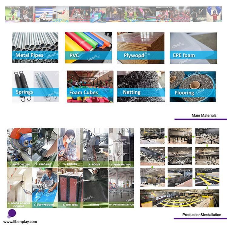 High Quality Large Indoor Amusement Trampoline Park with Soft Play Area