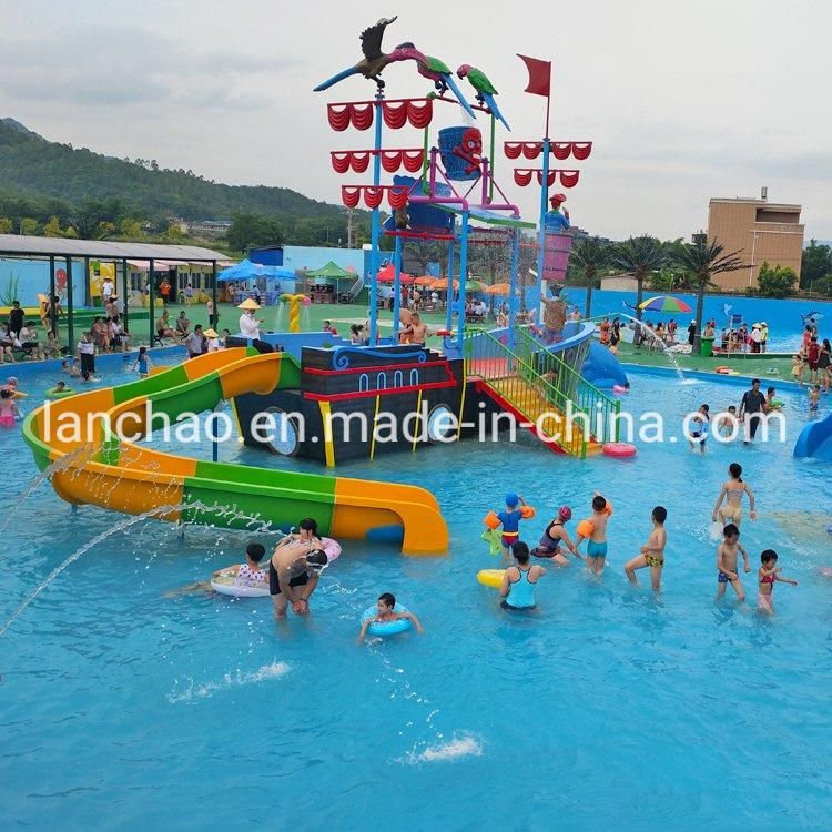 Fiberglass Slide Family Play Equipment Water Park Pirate Boat