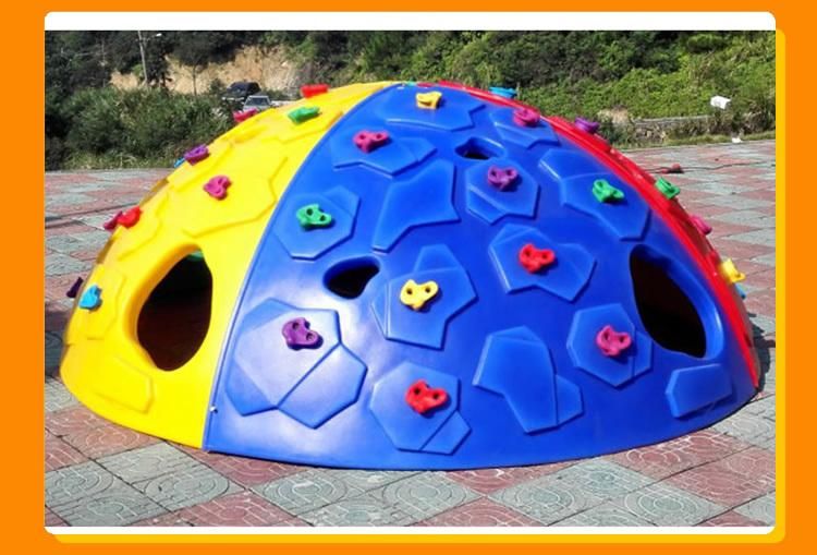 Indoor Outdoor Playground Equipment Plastic Climbing Wall with Slide Dome Toys