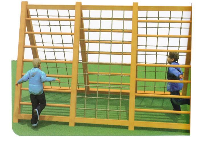 Kindergarten Outdoor Play Games Children Wooden Climbing Equipment with Net