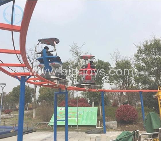 Attraction Amusement Park Sky Bike Space Walk Rides Sightseeing Roller Coaster Track Pedal Train Rides for Sale