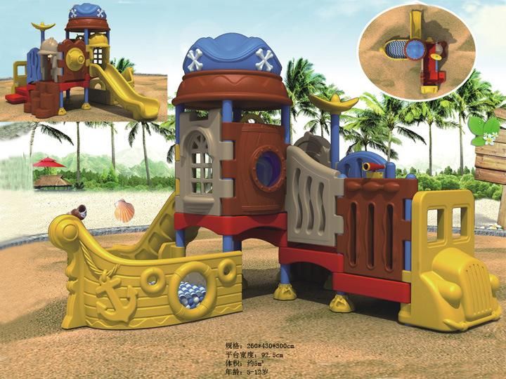 Pirate Ship Design Kids Outdoor Plastic Playground Equipment