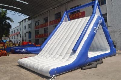 Colorful Inflatable Floating Water Slide with Climbing Wall (CHW453)