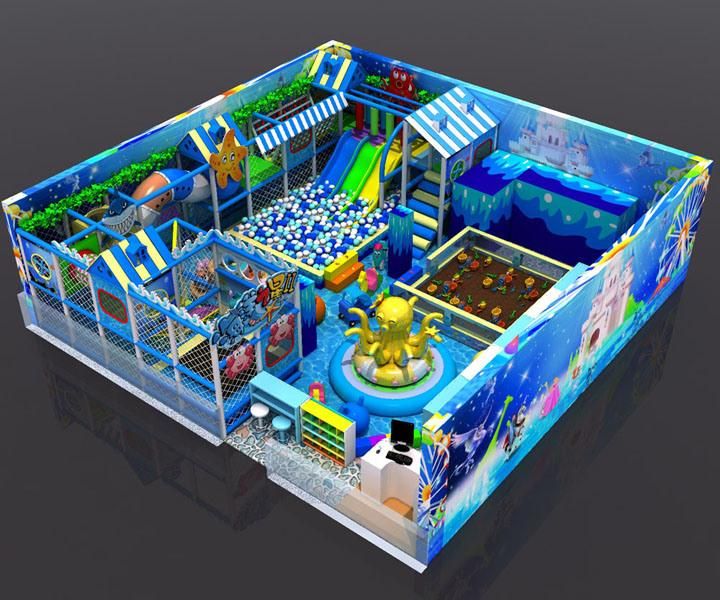 Children Indoor Playground Structure with Trampoline and Ball Pool