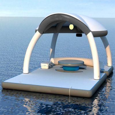 3.4X3.4m Floating Inflatable Dock Resting Island with Shape Tent