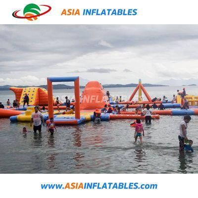 Commercial Outdoor Games Inflatable Water Fun Park on Beach