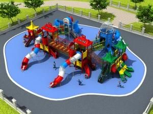 Plastic Material and Outdoor Playground Type Kids Play Equipment Slides (HD16-018A)
