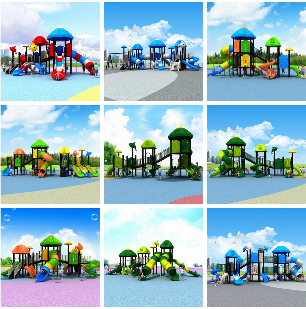 Customized Children′s Outdoor Playground Plastic Slides Kids Amusement Park Equipment