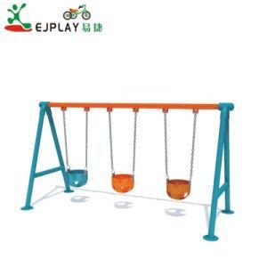 Toddler Outdoor Amusement Park Metal Swing with Three Seats