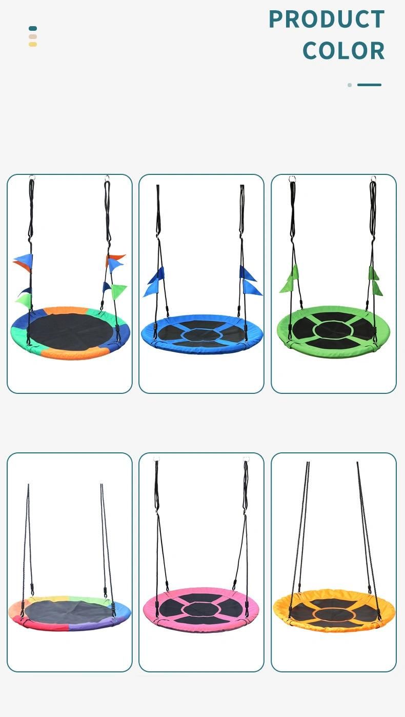 Foldable Saucer Round Mat Platform Tree Swing for Children