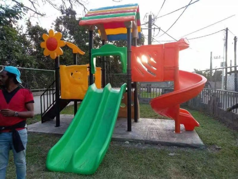 Popular Kids Playground Space Theme Kids Plastic Small Outdoor Playground Slide Equipment