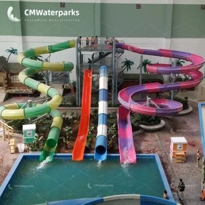 Factory Direct Sales Water Park Equipment Fiberglass Water Slide Combination Slides for Adult