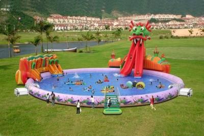 Hot Sell Floating Inflatable Dragon Water Park with Pool and Slide