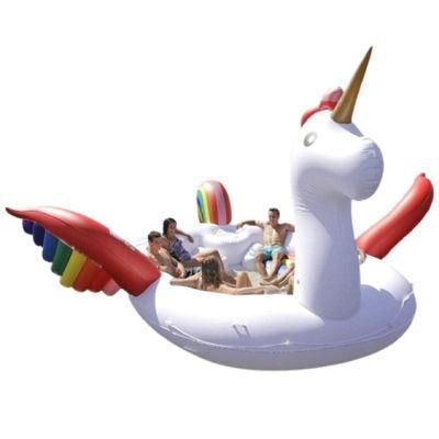 Willest Large Outdoor Water Amusement Facilities Can Carry Multiple Unicorns Inflatable Floating Island