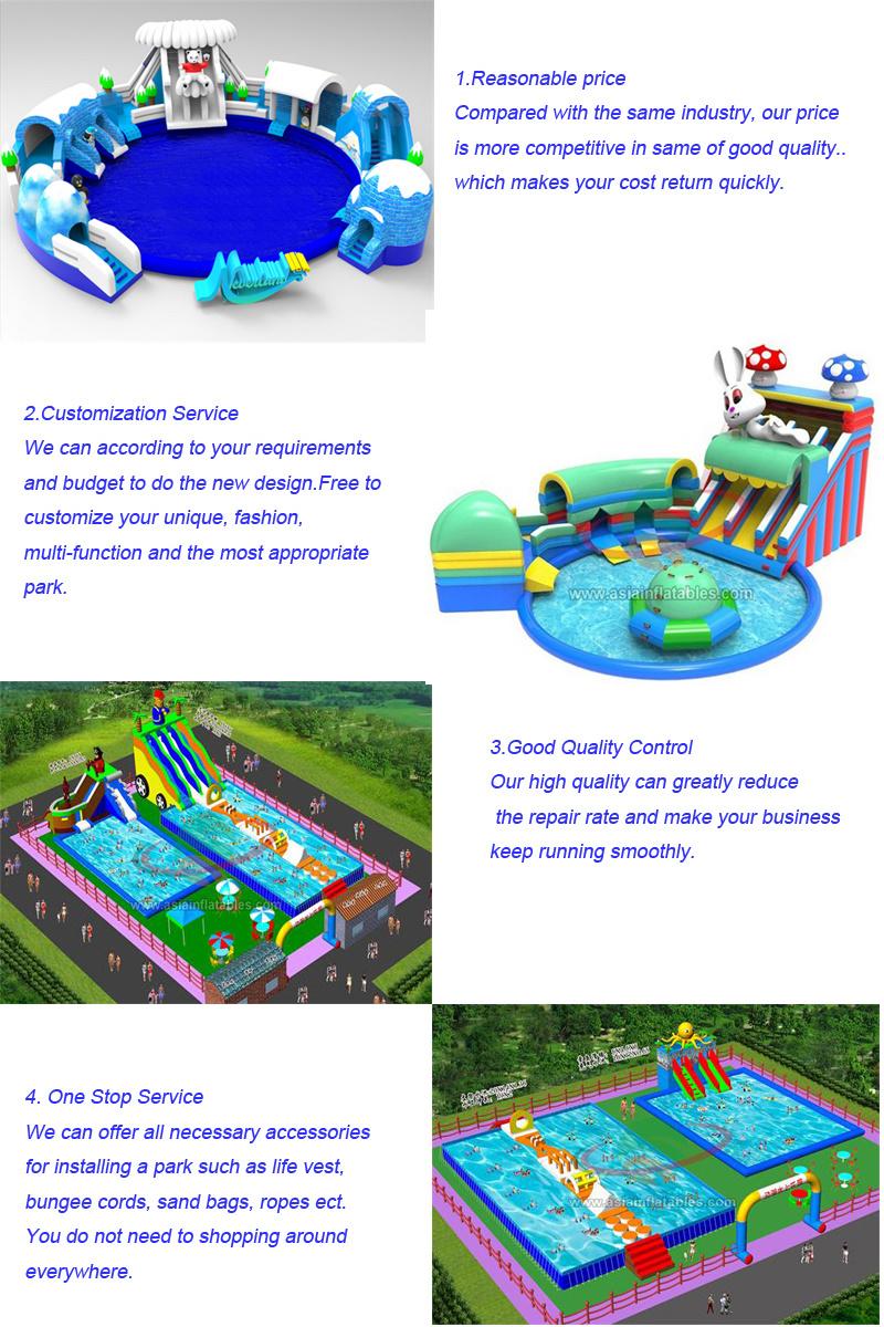 Inflatable Land Water Park Project Inflatable Land Park with Slide, Inflatable Amusement Park