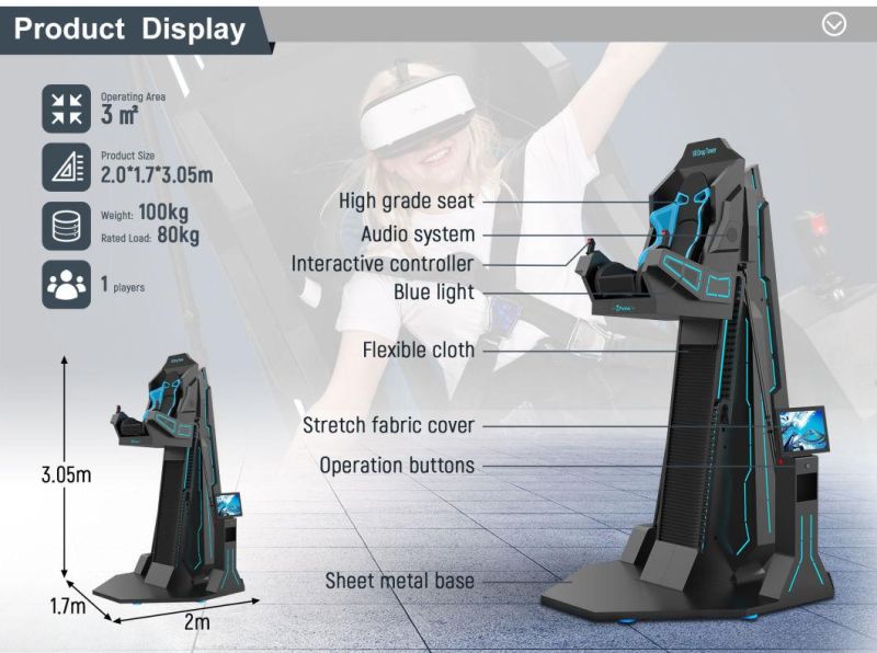 Vr Amusement Park Vr Drop Tower for Adults