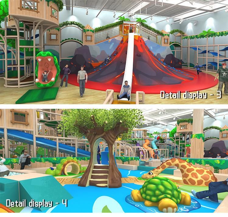Cheer Amusement 1000 Sqm Kids Indoor Play Area Children Soft Indoor Playground with Volcano, Giant Slide, Soft Plays