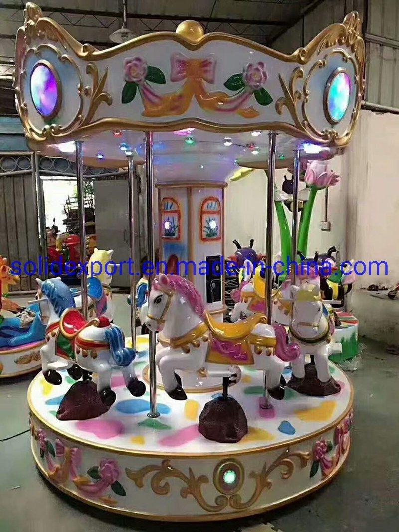 Fiberglass Mini Carousel Kiddie Rides Children Carousel Merry Go Round