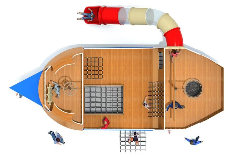 Playground Pirate Ship Series Large Kid Wooden Amusement Equipment