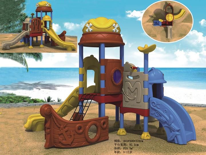 Pirate Boat Design Outdoor Plastic Playground Equipment for Kids