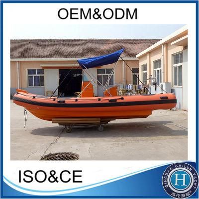 Inflatable Boat 17 Feet /5.2m 16persons Fiberglass Rigid Inflatable /Rib Boat /Rib Motor Boat/Rescue/Patrol/Diving Boat /Fishing Boat (RIB520)