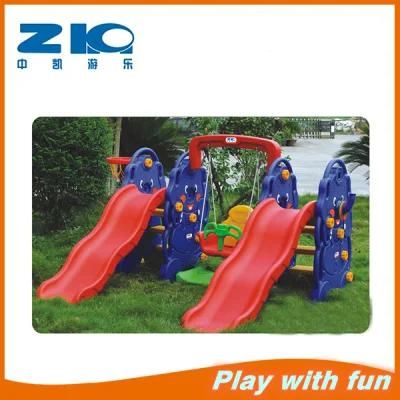 Children Indoor Playground Plastic Swing with Two Slide for Sale